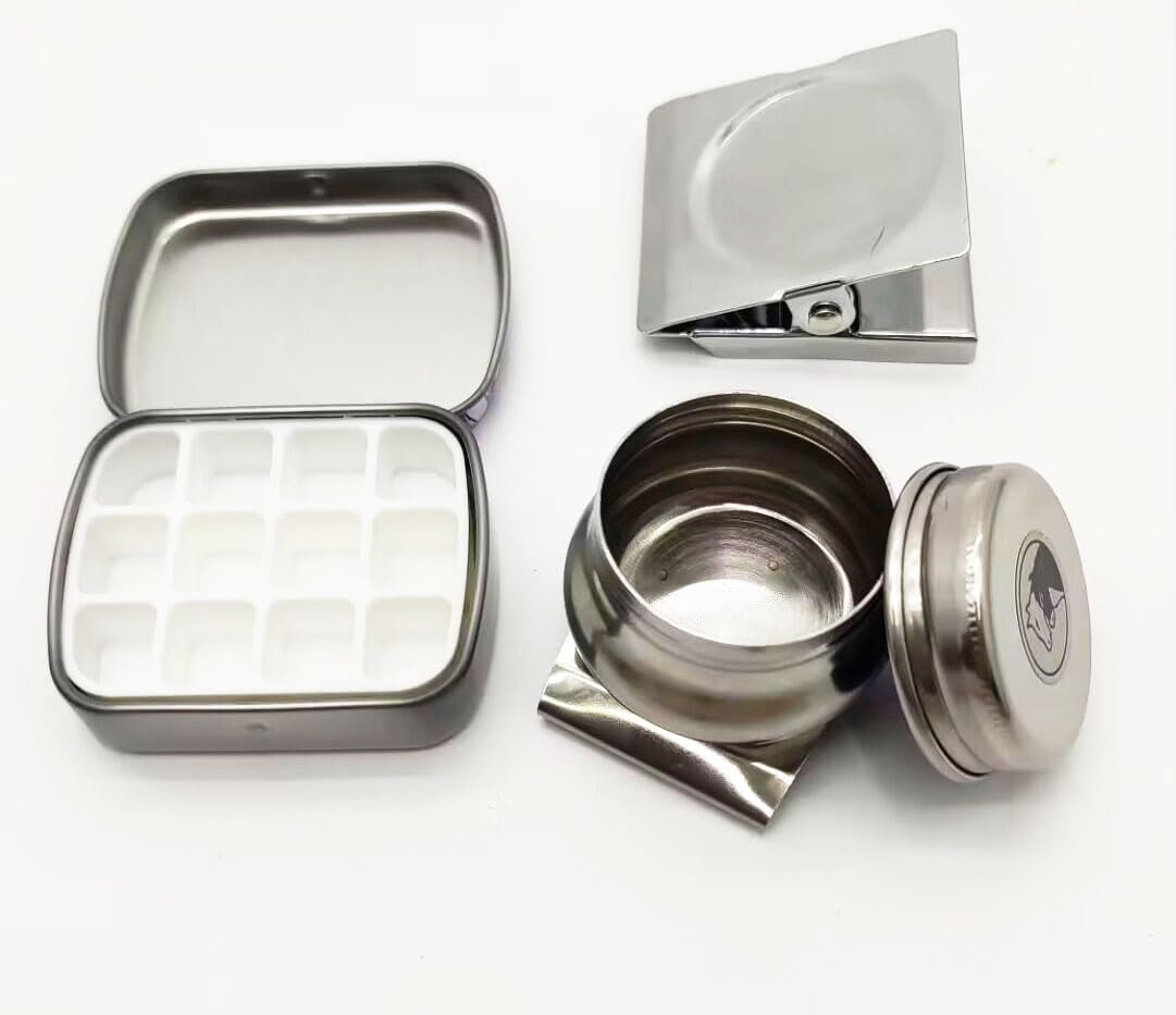 Photo 1 of 12 Color Grid Paint Box,Portable Sketchbook Palette,Watercolor Paint Palette for Drawing,Travel Paint Case, Gift for Painters Artists,Mixing Tray with a Clip (Palette)