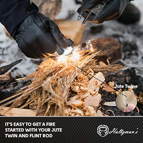 Fire Starter Paracord Keychain 9-in-1 Key Chain Lanyard with Carabiner for Camping, Fishing, Hunting & Outdoor Emergencies | Multipurpose Survival Tool W/Emergency Whistle, Flint Rod, Cutting Tool