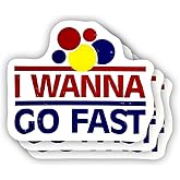 (3 Pcs) I Wanna Go Fast Sticker Sarcastic Motivational Sayings Humorous Quote Vinyl Decal for Kindle, Laptop, Water Bottle, Phone Hard Hat, Meme Quote Sticker 3 inch