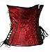 bslingerie® Gothic Punk Heavy Duty Retro Waist Cincher Underbust Corset (S, Red)