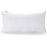 Acanva Fluffy Pillow Insert for Bed Sleeping, Decorative Stuffer Cushion Sham Filler, 16x26 Inch, White