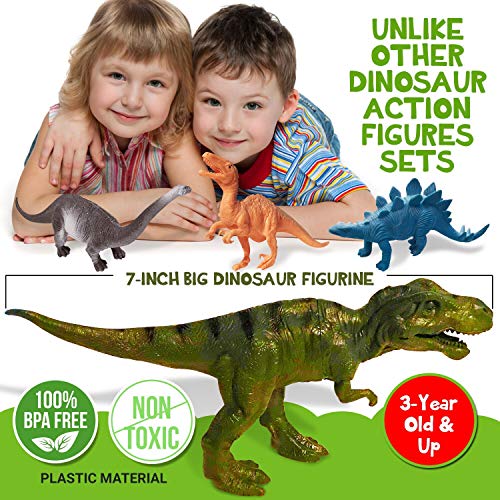 image for Clever Toys Exciting Dinosaur Toys for Boys & Girls 12-Pack - 7 Inch L
