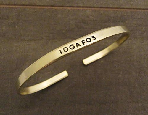 IDGAFOS Skinny Cuff Bracelet - Dillon Francis Gift - Hand Stamped Jewelry