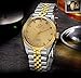 MASTOP Swiss Brand Two Tone Watch Men Women Gold Silver Stainless Steel Waterproof Couple Watches (Gold)