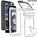 COVRWARE Iron Tank CASE for LG Stylo 2 / Stylo 2 Plus/Stylo 2 V, Built-in Screen Protector Heavy Duty Full-Body Rugged Holster Armor [Brushed Metal Texture Design] Case Belt Clip Kickstand, White