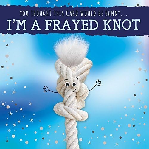 Birthday Card I'm A Frayed Knot Silly Pun Fluff Fluffy Goggly Eyes