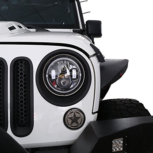 Hooke Road Matte Black Headlight Bezels Headlight Cover Trim for 2007