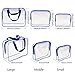 Hotop 4 Pieces Clear Make-up Bags Travel Toiletry Bag Organizers for Traveling, Business Trip and School, Water-proof (Blue)