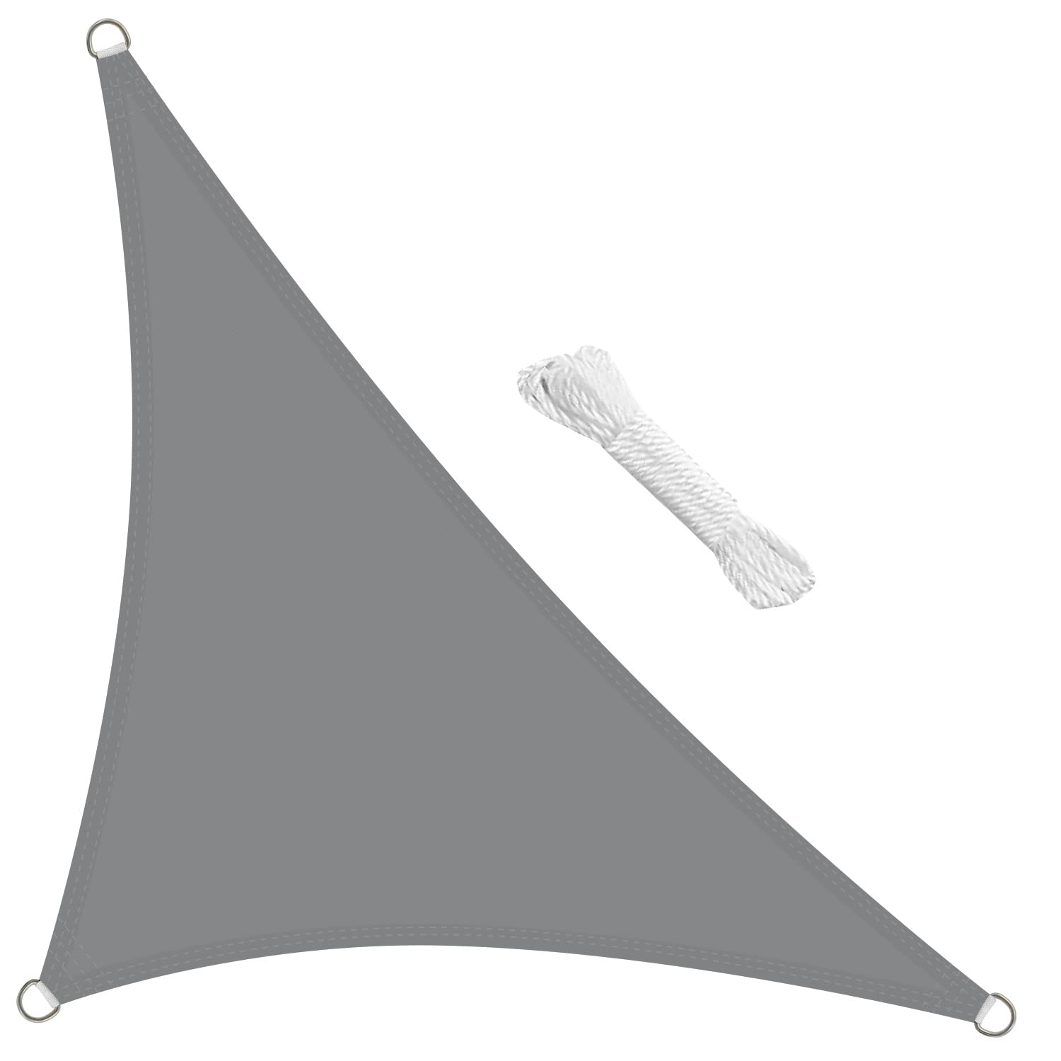 swift Sun Shade Sail 3m x 3m x 4.25m Waterproof Right Angle Triangle PES Polyester 98% UV Block 3x3x4.25 Meter Triangular Canopy Sail Shades for Garden Outdoor Patio with Free Ropes, Light Grey