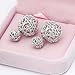 SheLian Big Front Back Womens Double Side Round Ball Stud Earrings(White Gold Tone)