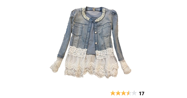 jean jacket with lace bottom