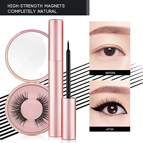Magnetic Lashes and Eyeliner Kit, Magnetic Eyeliner With Magnetic False Eyelashes