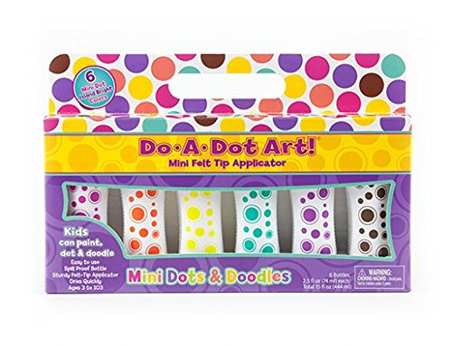 Do A Dot Art! Marker Mini Dots & Doodles Island Bright Colors Markers 6 Pack, The Original Dot Marker