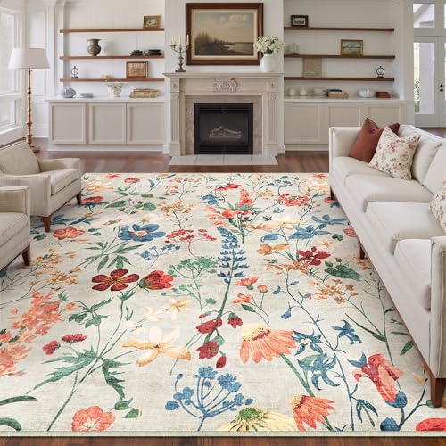 HUGEAR Teppich Wohnzimmer 240x300cm Beige Waschbarer Carpet Rug