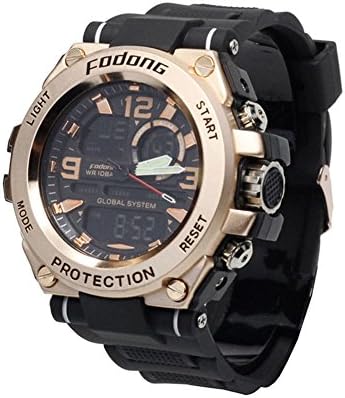Fodong Mens Waterproof Sport Watches Dual Display Large Dial Sports Watch Casual Digital Watch