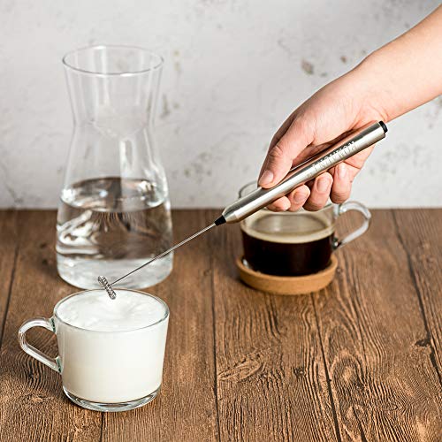 ROMAUNT Handheld Milk Frother Electric Battery Operated Portable Milk Foamer for Coffee Latte