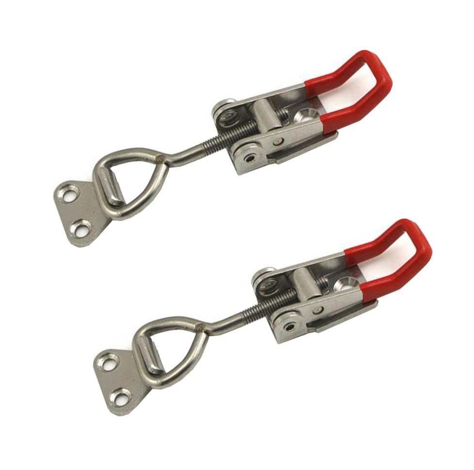 2PCS Adjustable Toggle Clamp, 102mm Toggle Catch Latch, Stainless Steel Toggle Clamp for Box Drawer Cabinet