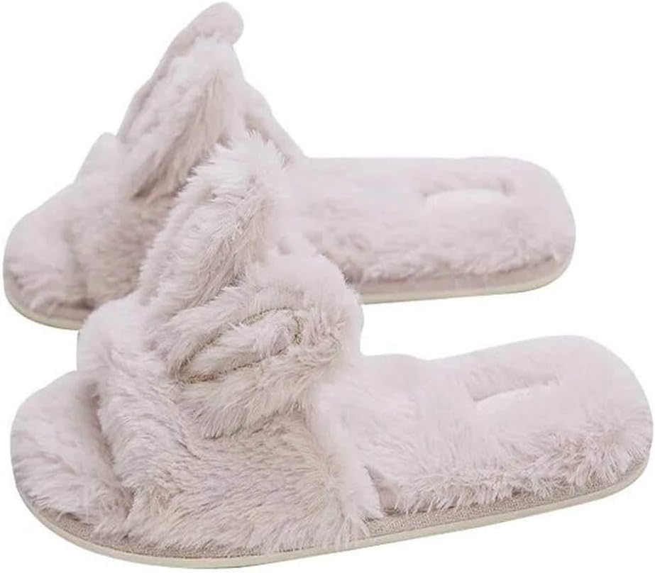 HALLUCI Women's Bunny Ear Style Cozy Fleece Memory Foam House Trick Treat Halloween Slippers