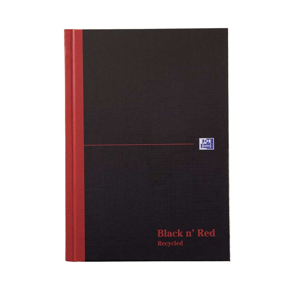 Black n' Red A5 Recycled Casebound Hardback Notebook - Black/Red