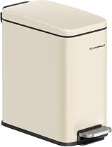 SONGMICS 5 L Slim Bathroom Bin with Pedal Lid Soft Close Steel LTB560A01 view 1