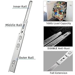 BAIDICE 1 Pair Stainless Steel Full Extension Ball