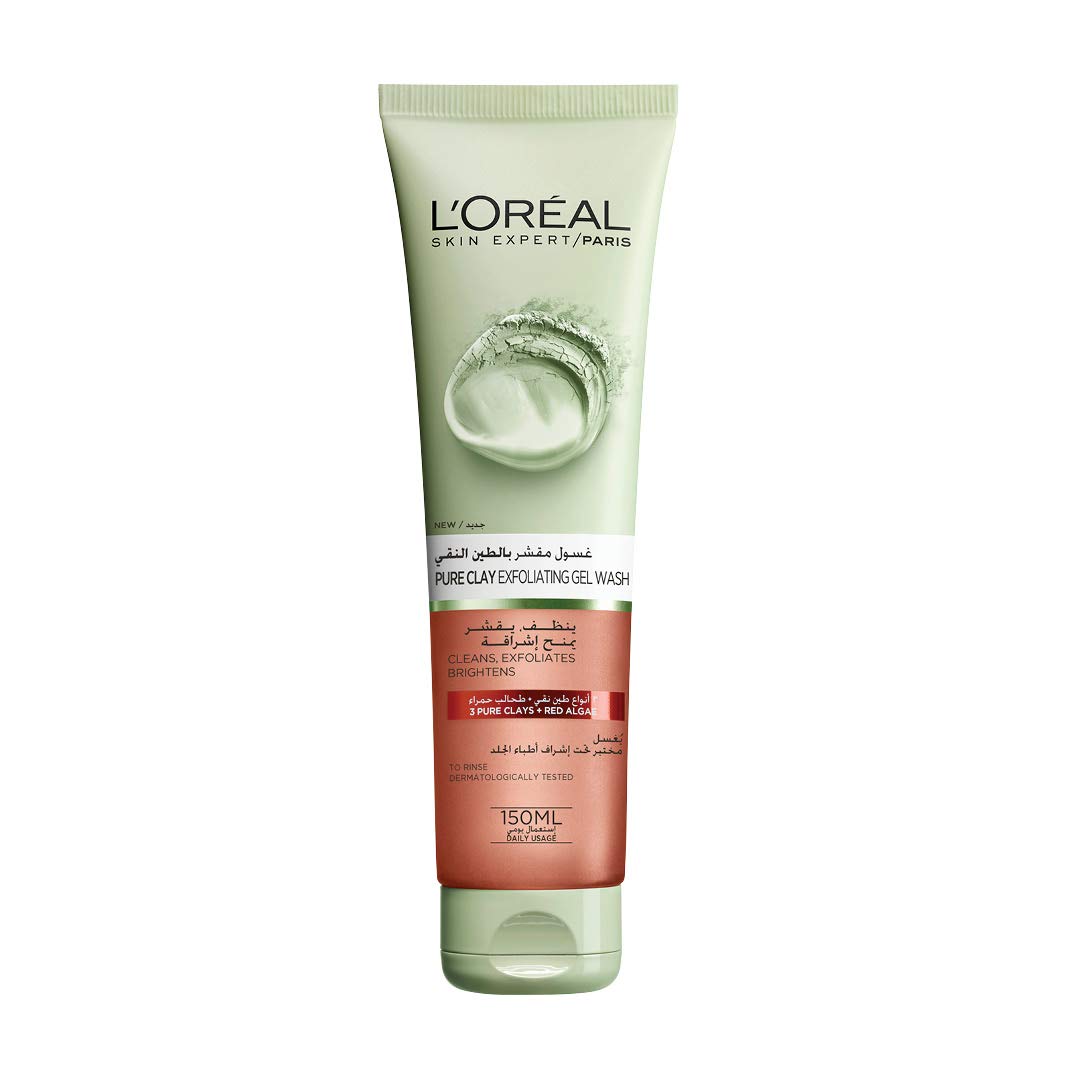 L'Oreal Paris Pure Clay Red Face Cleanser with Red Algae Exfoliates and