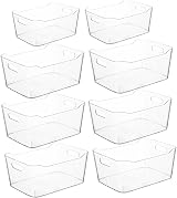 Grace Store 8Pcs Clear Plastic Organiser Storage Tray Kitchen Desk Makeup view 1