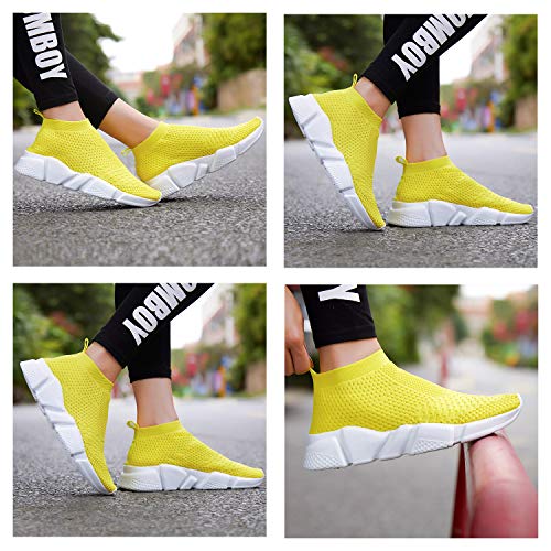WXQ Women's Athletic Walking Shoes Lightweight Fashion Sneakers Breathable Running Shoes Yellow 35 - Thumbnail 7