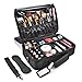 Makeup Train Cases, MelodySusie Travel Makeup Organizer Bag Cosmetic Storage Cases 3 Layers with Adjustable Shoulder Strap