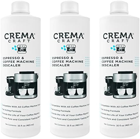 Descaling Solution (3 Pack) for Espresso and Coffee Machines, Keurig, Delonghi, Nespresso, Compatible with All Brands - 16 oz Descaler Provides 8 Uses
