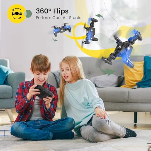 Holy Stone HS190 Foldable Mini Drone for Kids Beginners, RC Nano Quadcopter with Altitude Hold, 3D Flips, High Speeds Rotation, Throw to Go, One Key Return, Great Gift Toys for Boys and Girls,Blue