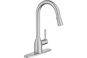 Moen Adler Spot Resist Stainless One-Handle High Arc Pulldown Kitchen Faucet with Power Clean, 87233SRS