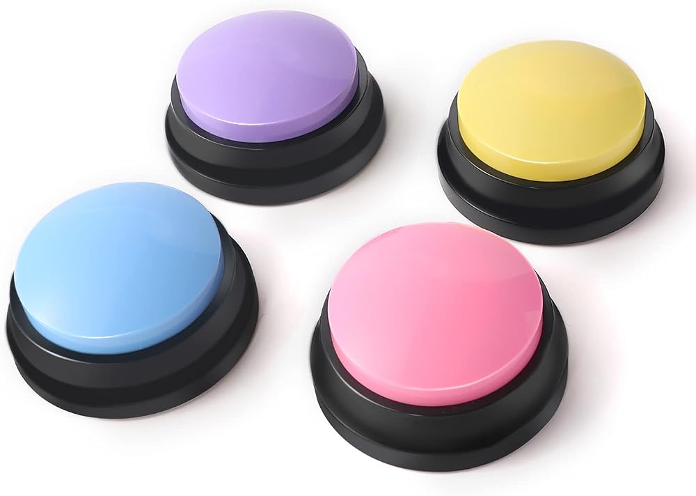 OFVENS Dog Buttons Talk Training 30s Recording 4 pack Pet Communication Buzzer
