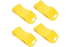 VaygWay Car Tire Saver Ramps – 4 Pack for Storage – Portable Highly Visible Yellow Tire Cradle Vehicle Travel Ramps for Storage - Flat Spot and Flat Tire Prevention -Vehicle Tire Ramp