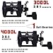 Sougayilang Trolling Fishing Reel Black 3.8:1 Saltwater Freshwater Bait Casting Fishing Tackle Reel (4000L)