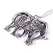 Keyzone Jewelry Woman New Retro Crystal Carved Elephant Long Chain Sweater Necklace Black