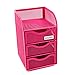 EasyPAG Mesh Desk Accessorie Organizer 3 Drawer Office Supplies Caddy, Pink