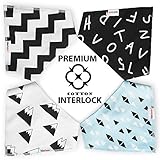 BimBom Premium Baby Bandana Drool Bibs - Super Soft Cotton Interlock with High Absorbency-Waterproof bibs with Double-Sided Print - Gift Set for boys and girls best drooling and teething bibs+BONUS