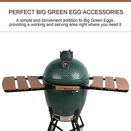 KAMaster Large Big Green Egg Side Shelves 3 Slat Grill Mates Large