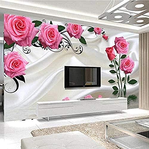 Xiutailtd 3d写真壁紙ウォールデカールロマンチックローズフラワーモダンリビングルームtv背景壁壁画diy壁紙写真壁紙3dエフェクト壁紙リビングルーム 450x315 セール特別価格 Cm