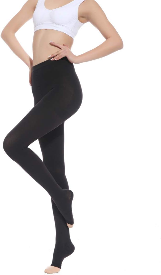 DCCDU Medical Compression Pantyhose for Women & Men, Gradient Compression Support Pantyhose Firm Support 20-30 mmHg Treatment Swelling, Varicose Veins, Edema(UP Grade) (black, XL)