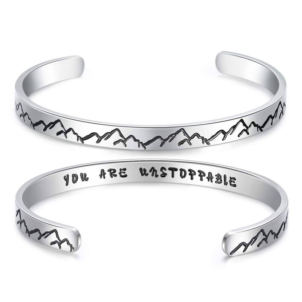 CERSLIMO Friendship Bracelet for Women - Inspirational & Motivational Cuff Bangle for Best Friend, Sister, Mother, Teacher Gifts & Birthday, Christmas Gifts - You R Unstoppable — image 1