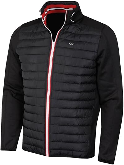 Calvin Klein Mens CK Hybrid Jacket Black Red L