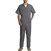 HISEA Coveralls for Men Short Sleeve, Mens Lightweight Mechanic Work Jumpsuit with Pockets, Stain & Wrinkle Resistant