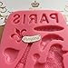 Anyana mini paris Eiffel Tower Poodle fleur de lis mould cake Fondant silicone gum paste mold for Sugar paste fashion party cupcake decorating topper decoration sugarcraft icing biscuit decor