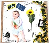 Monthly Milestone Blanket for Babies | First Year Growth Tracker | Photo Backdrop Prop for Newborn, Infant Toddler | 40x40 inches | Ideal Girl Boy | Create Moments to Memories
