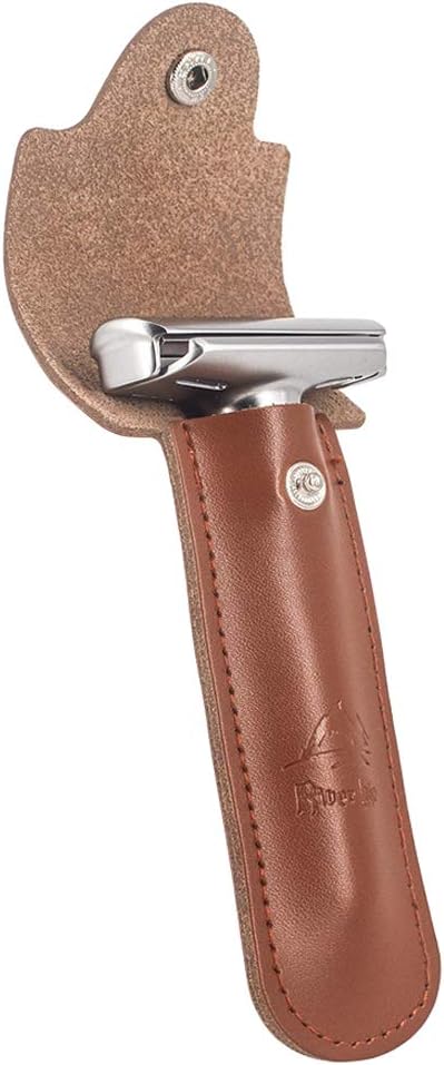 Double Edge Leather Razor Case -Genuine Leather Double Edge Safety Razor Perfect for Any Safety Razor. Keeps Your Razor and Razor Blade Safe. Extra Wide top to fit All Kinds of Razors