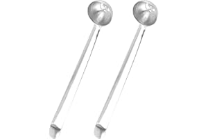 VICASKY 2 Pieces Stainless Steel Olive and Cherry Serving Spoons with Drain Hole, Long Handle Strainer