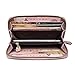 BOSTANTEN Leather Wallets Camellia Pattern Zipper Handbags with Wristlet for Women Taro Pink