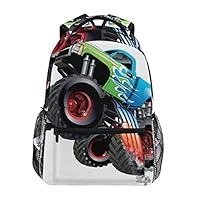 CANCAKA Cartoon Monster Truck Cool Vehicle Modified The Perfection Colorful Design Lightweight School Backpack Students College Bag Travel Hiking Camping Bags